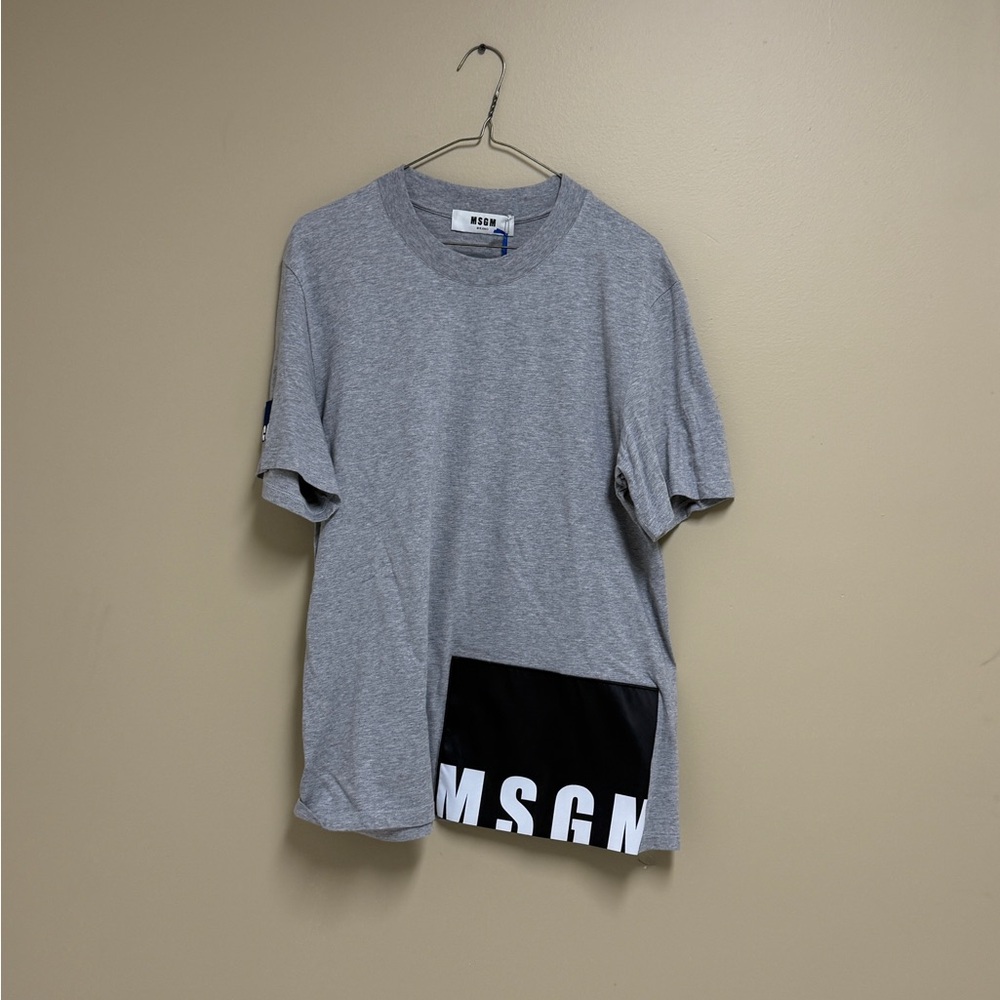 MSGM Gray and Black Short Sleeve Tee